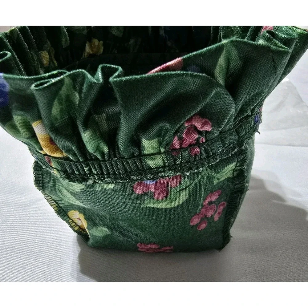 Longaberger CHIVES‎ Basket Liner Emerald Vine Green Floral New